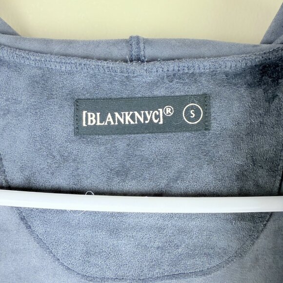 NWT BLANKNYC Women’s Faux Suede Hooded Drape Jacket Sz S Zip Pocket - Picture 4 of 8